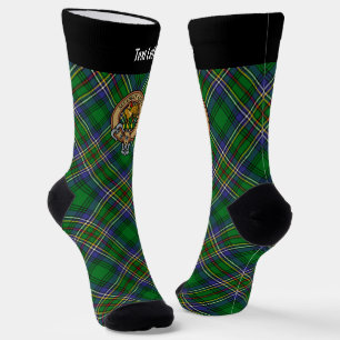 Clan Cockburn Wappen über Tartan Socken