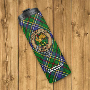 Clan Cockburn Wappen über Tartan Thermosbecher