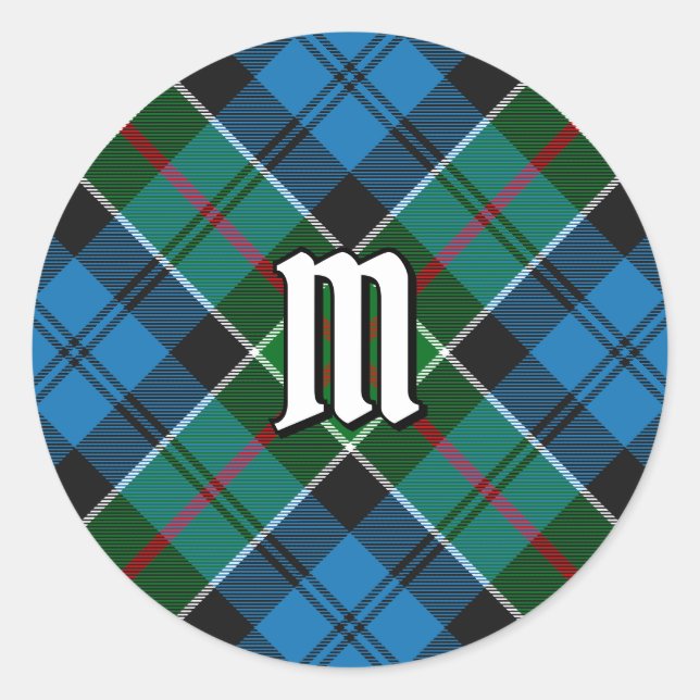 Clan Colquhoun Tartan Runder Aufkleber (Vorderseite)