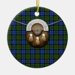 Clan Colquhoun Tartan und Sporran Keramik Ornament