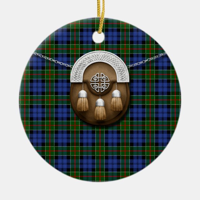 Clan Colquhoun Tartan und Sporran Keramik Ornament (Vorne)