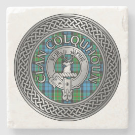 Clan Colquhoun Wappen & Tartan Knot Steinuntersetzer