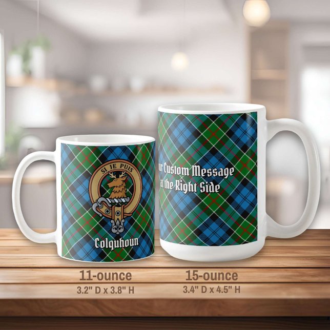 Clan Colquhoun Wappen über Tartan Kaffeetasse (Von Creator hochgeladen)