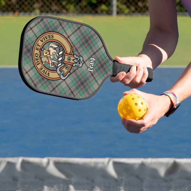 Clan Craig Crest over Tartan Keychain Pickleball Schläger (InSitu)