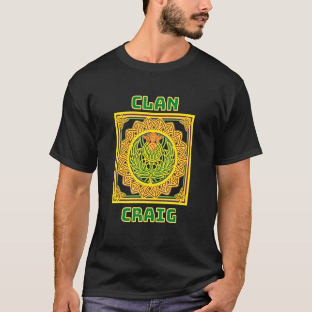 Clan Craig Scottish Celtic Thistle T-Shirt (Vorderseite)