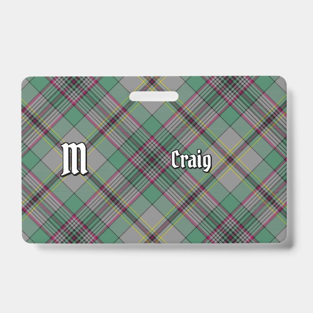 Clan Craig Tartan Abzeichen Ausweis (Vorderseite)