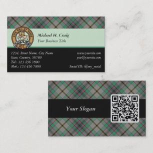 Clan Craig Tartan Business Card Visitenkarte