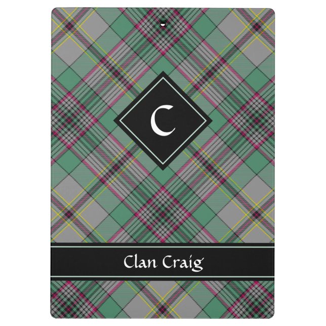 Clan Craig Tartan Clipboard Klemmbrett (Rückseite)