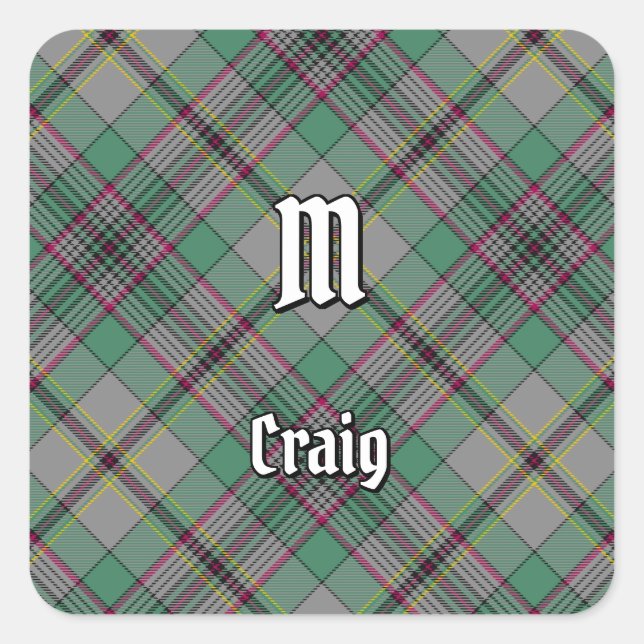 Clan Craig Tartan Square Sticker (Vorderseite)