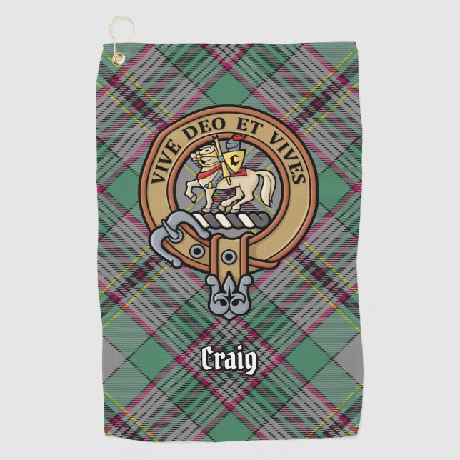 Clan Craig Wappen Golfhandtuch (Vorderseite)