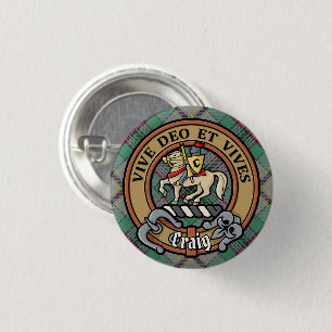 Clan Craig Wappen über Tartan Button