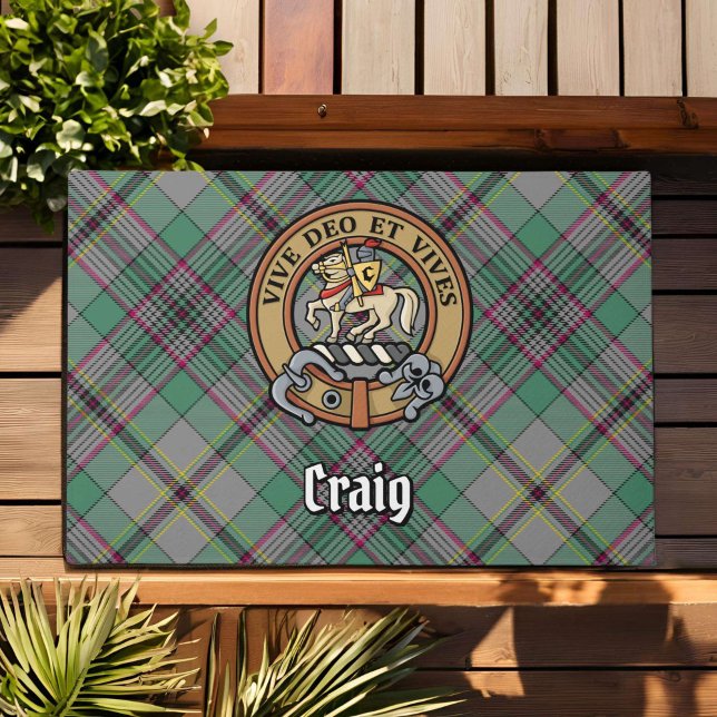 Clan Craig Wappen über Tartan Fußmatte (Von Creator hochgeladen)