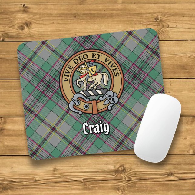 Clan Craig Wappen über Tartan Mousepad (Von Creator hochgeladen)