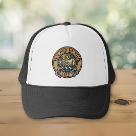 Clan Craig Wappen über Tartan Trucker Hat Truckerkappe