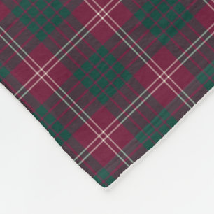 Clan Crawford Dark Red und Green Tartan Fleecedecke
