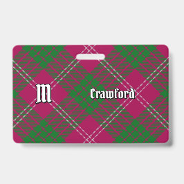 Clan Crawford Tartan Abzeichen Ausweis