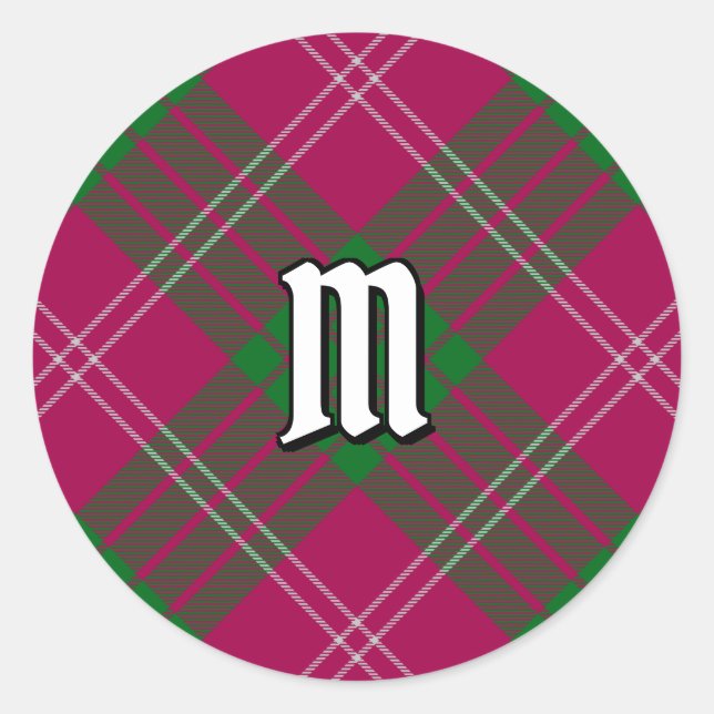 Clan Crawford Tartan Classic Round Sticker (Vorderseite)