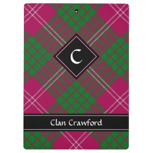 Clan Crawford Tartan Clipboard Klemmbrett