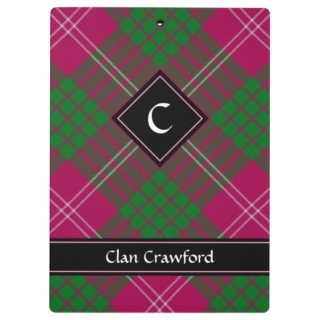 Clan Crawford Tartan Clipboard Klemmbrett (Rückseite)