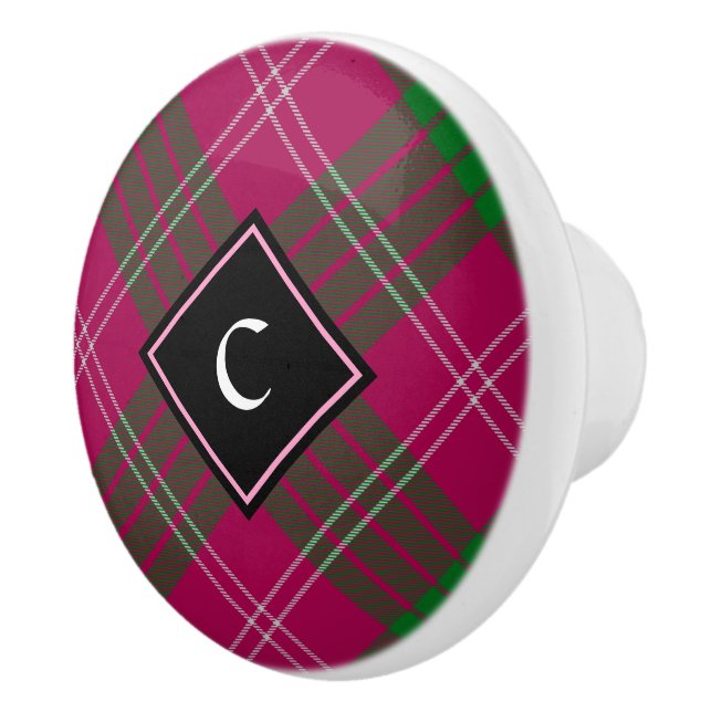 Clan Crawford Tartan Keramik Knob Keramikknauf (Rechts)