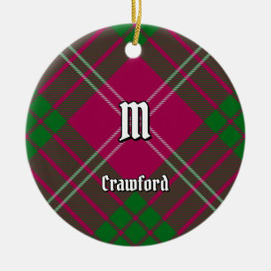 Clan Crawford Tartan Keramik Ornament