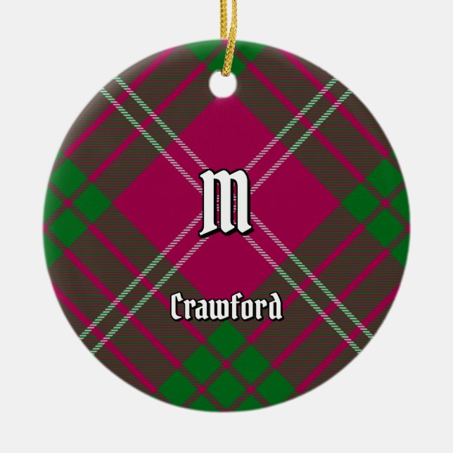Clan Crawford Tartan Keramik Ornament (Vorne)