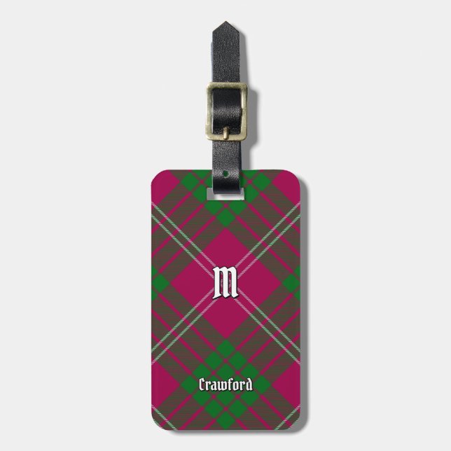 Clan Crawford Tartan Luggage Tag Gepäckanhänger (Vorderseite vertikal)