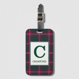 Clan Crawford Tartan Mit Monogramm Gepäckanhänger