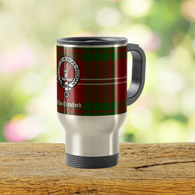 Clan Crawford Wappen Tartan Reisebecher (Check out the entire collection of Clan Crawford clothing, home decor and accessories)