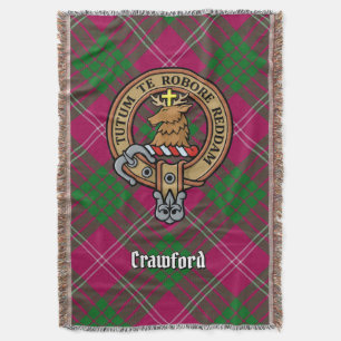 Clan Crawford-Wappen über Tartan Decke