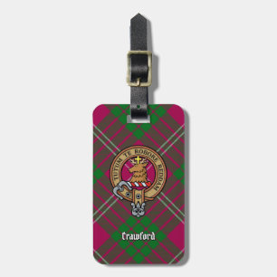 Clan Crawford Wappen über Tartan Gepäckanhänger