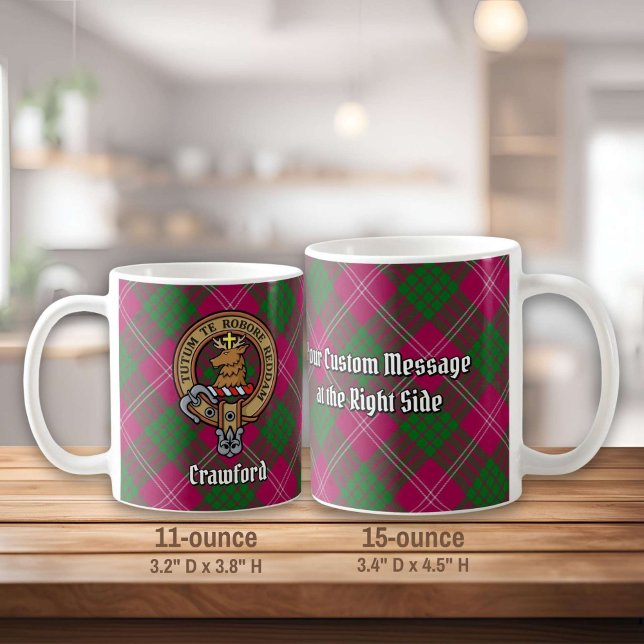 Clan Crawford Wappen über Tartan Kaffeetasse (Von Creator hochgeladen)