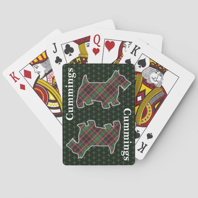 Clan Cumming Hunting Tartan Scottish Terrier Spielkarten (Rückseite)
