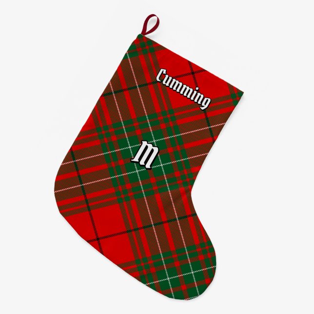 Clan Cumming Tartan Großer Weihnachtsstrumpf (Vorderansicht (hängend))