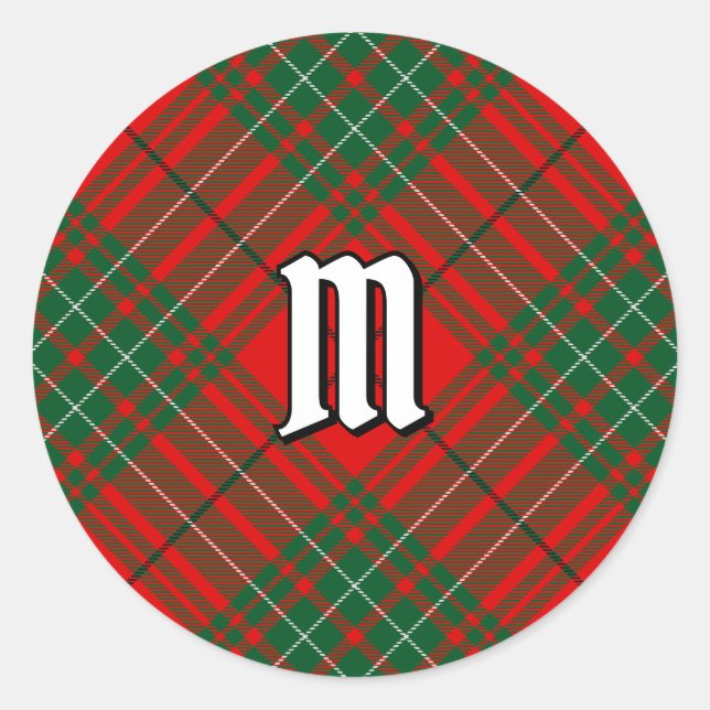 Clan Cumming Tartan Runder Aufkleber (Vorderseite)