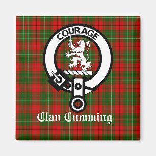 Clan Cumming Wappen Abzeichen und Tartan Magnet