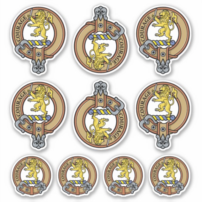 Clan Cumming Wappen Sticker Set (Vorderseite)
