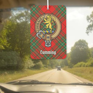 Clan Cumming Wappen über Tartan Autolufterfrischer