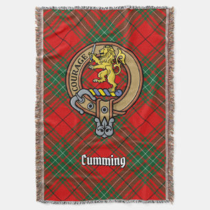 Clan Cumming-Wappen über Tartan Decke