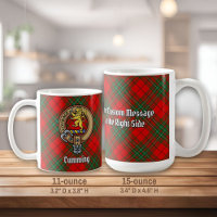 Clan Cumming Wappen über Tartan