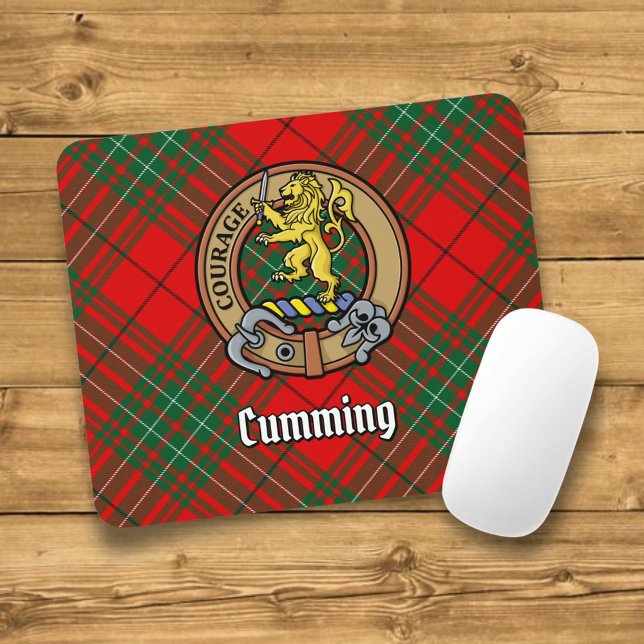 Clan Cumming Wappen über Tartan Mousepad (Von Creator hochgeladen)