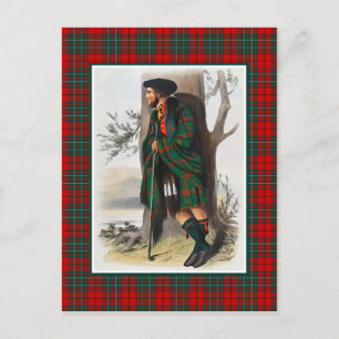 Clan Cummings Vintag Illustration Tartan Frame Postkarte