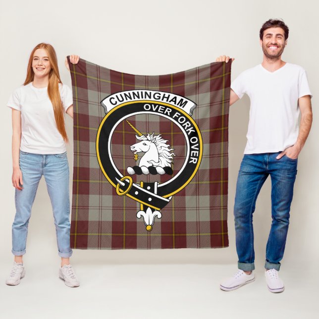 Clan Cunningham Burgundy Dancers Tartan Kariert Fleecedecke (Beispiel)