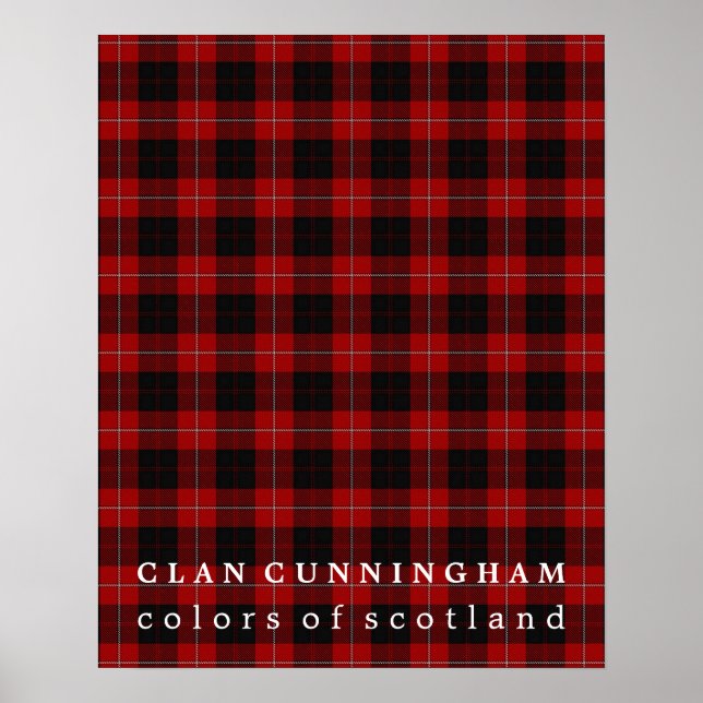 Clan Cunningham Colors of Scotland Tartan Poster (Vorne)