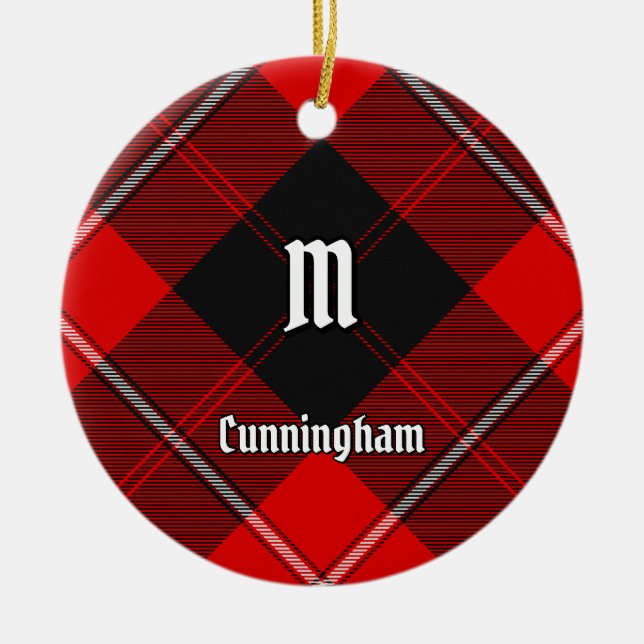 Clan Cunningham Tartan Keramik Ornament (Vorne)