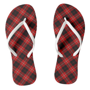 Clan Cunningham Tartan Red and Black Kariert Flip Flops