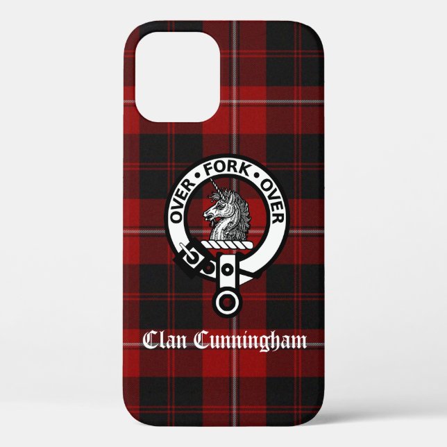 Clan Cunningham Wappen Abzeichen und Tartan Case-Mate iPhone Hülle (Rückseite)