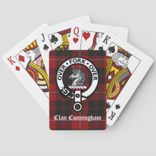Clan Cunningham Wappen Abzeichen und Tartan Spielkarten