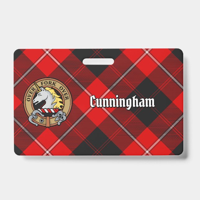 Clan Cunningham Wappen über Tartan Ausweis (Vorderseite)