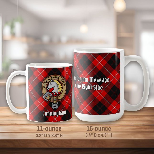 Clan Cunningham Wappen über Tartan Kaffeetasse (Von Creator hochgeladen)